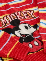 레드 멀티 - Disney 공식 라이선스 미키 마우스 크루넥 긴팔 니트 점퍼 - 7의 이미지 7