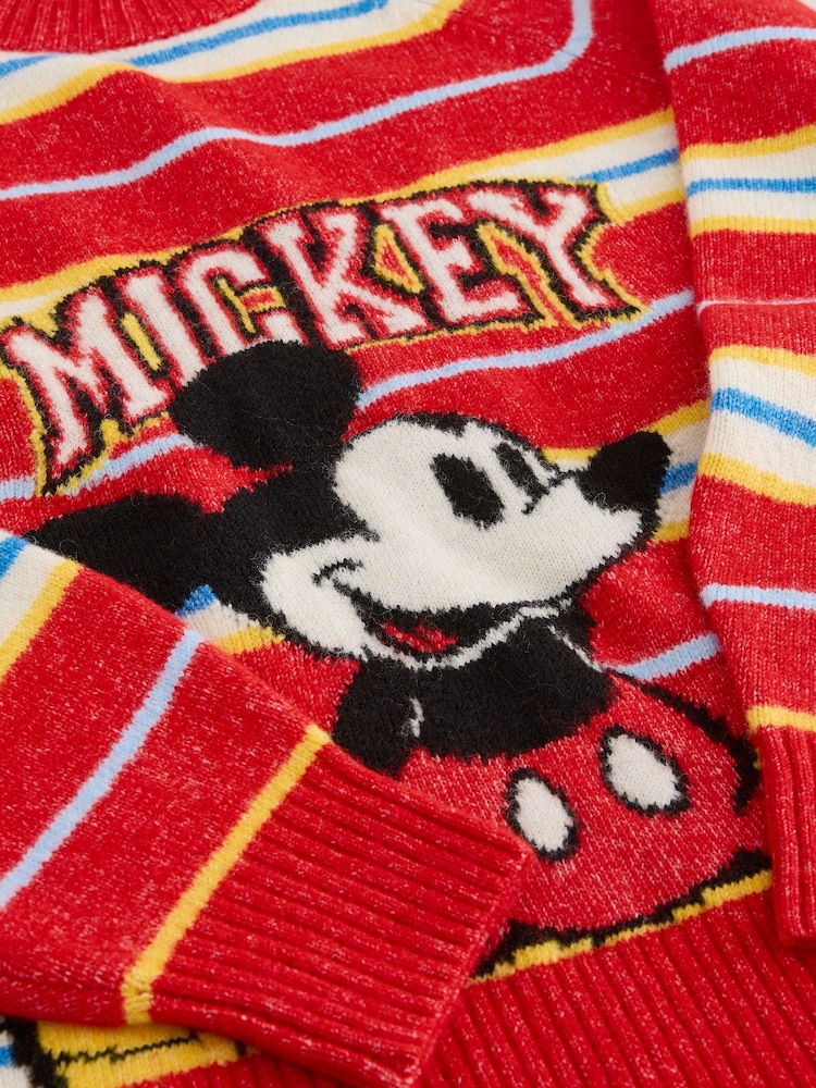 레드 멀티 - Disney 공식 라이선스 미키 마우스 크루넥 긴팔 니트 점퍼 - 7의 이미지 7