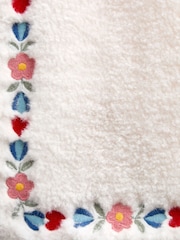 Jojo Maman Bébé Ivory Flower Embroidered Fleece Gilet - Image 4 of 4