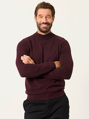 FatFace Burgundy Red Rye Turtle Neck Jumper - Image 1 of 6