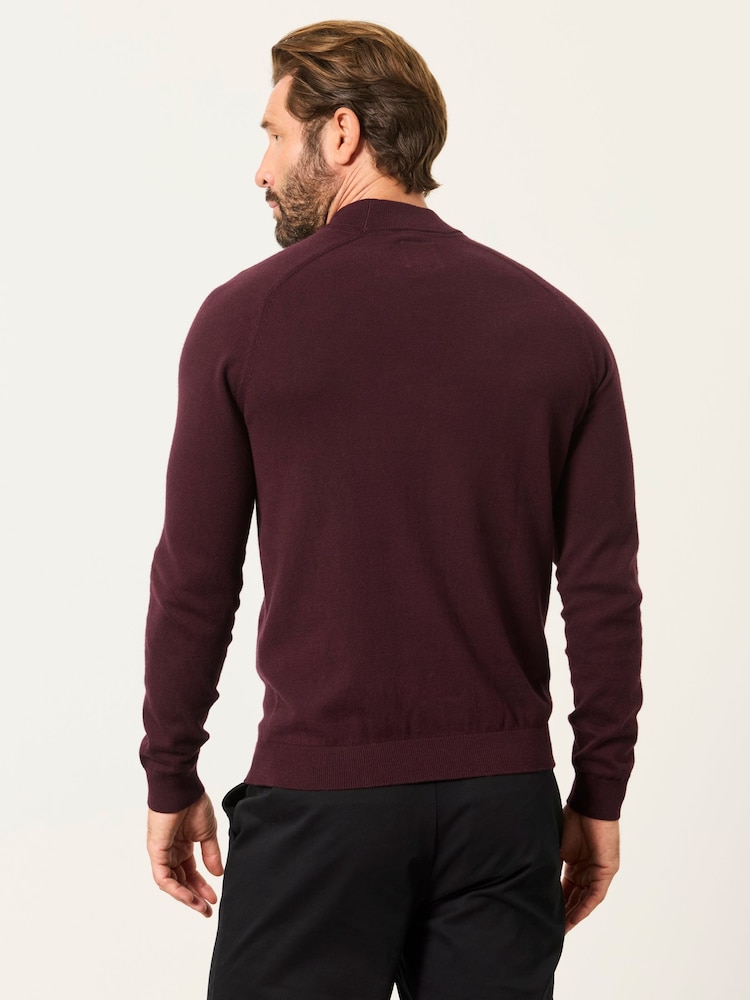 FatFace Burgundy Red Rye Turtle Neck Jumper - Image 2 of 6