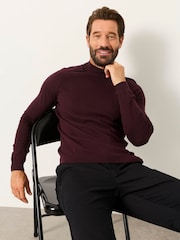 FatFace Burgundy Red Rye Turtle Neck Jumper - Image 5 of 6