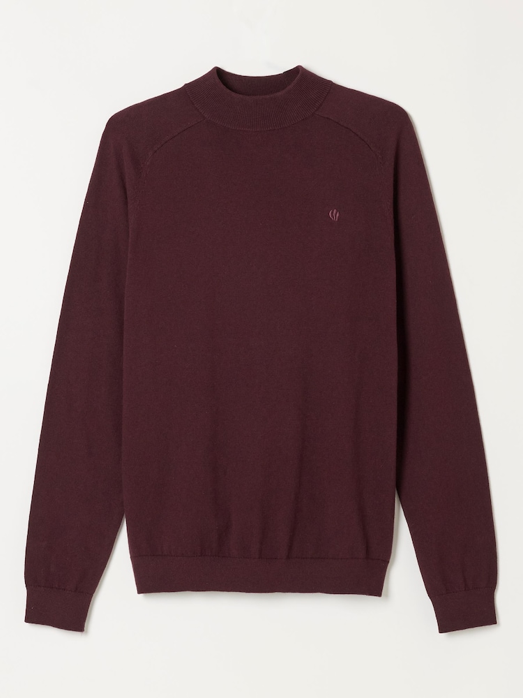 FatFace Burgundy Red Rye Turtle Neck Jumper - Image 6 of 6