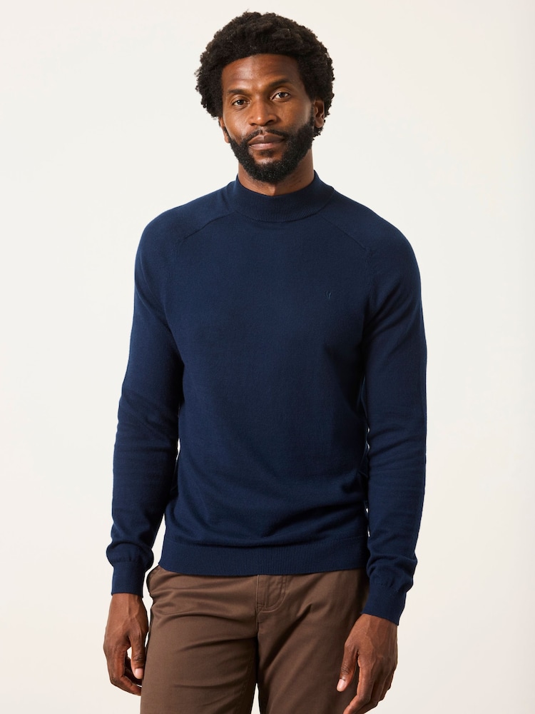 FatFace Navy Rye Turtle Neck Jumper - Image 1 of 5