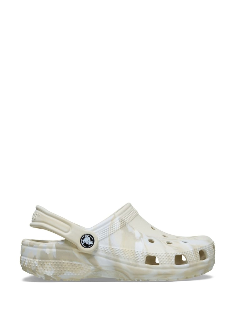Alb - Crocs Classic Marbled Sabot - Imaginea 1 din 6