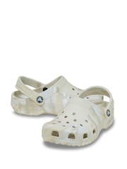 Alb - Crocs Classic Marbled Sabot - Imaginea 3 din 6