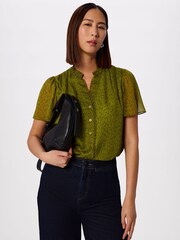 Whistles Green Dragonfly Short Sleeve Blouse - Image 1 of 5