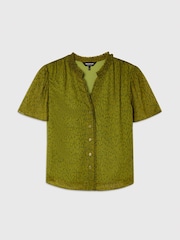Whistles Green Dragonfly Short Sleeve Blouse - Image 5 of 5