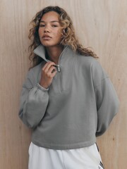 self. Grey Half Zip Sweatshirt - Image 2 of 6