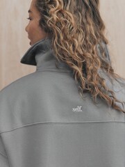 self. Grey Half Zip Sweatshirt - Image 4 of 6