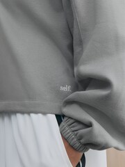 self. Grey Half Zip Sweatshirt - Image 5 of 6