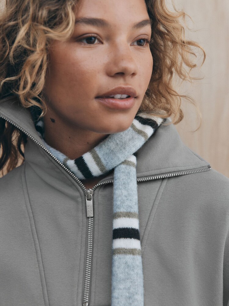 self. Grey Half Zip Sweatshirt - Image 6 of 6