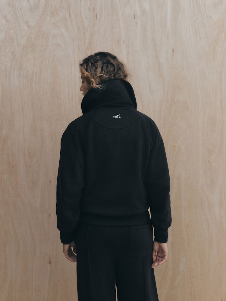self. Black Half Zip Sweatshirt - Image 2 of 4