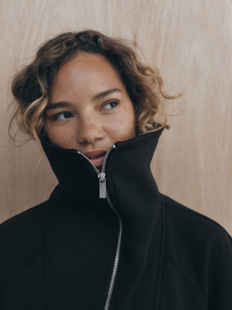 self. Black Half Zip Sweatshirt - Image 5 of 5 self. Black Half Zip Sweatshirt - Image 5 of 5