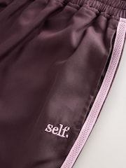 Berry Brown - بنطلون رياضي برِجل واسعة من مزيج فيسكوز بخطوط جانبية من self. - صورة 2 من 3