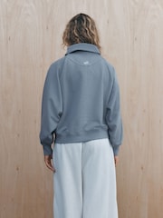 self. Powder Blue Half Zip Sweatshirt - Image 3 of 4