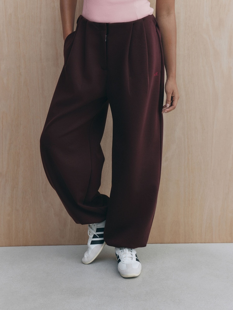 self. Burgundy Red Clean Cuffed Joggers - Image 1 of 6