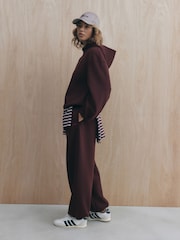 self. Burgundy Red Clean Cuffed Joggers - Image 6 of 6