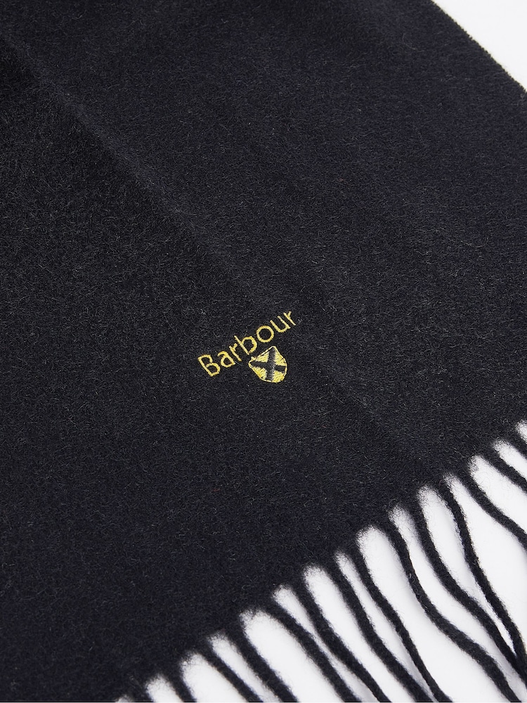 Barbour Black Wool Scarf - Image 6 of 6