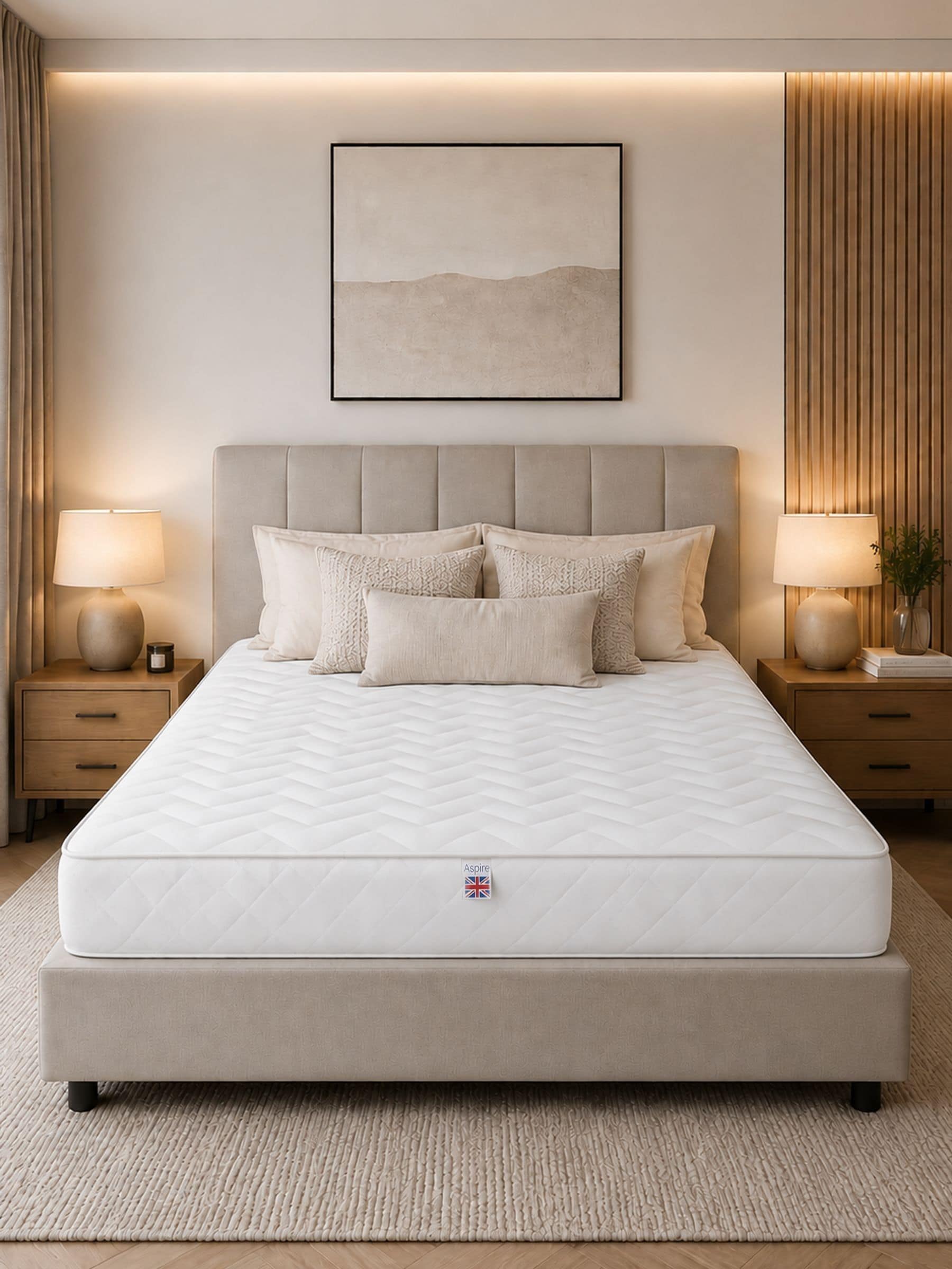 Aspire Unisex White Essentials Pro Hybrid Mattress In | Size: Small Double - Image 4