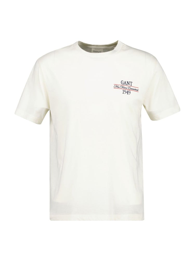 GANT Cream Embroidered Logo T-Shirt - Image 1 of 1 GANT Cream Embroidered Logo T-Shirt - Image 1 of 1