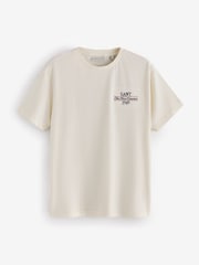 Crème - T-shirt GANT avec logo brodé - Image 5 sur 8