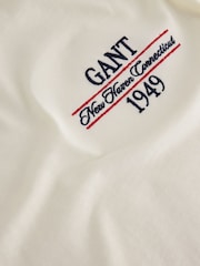 Crème - T-shirt GANT avec logo brodé - Image 7 sur 8