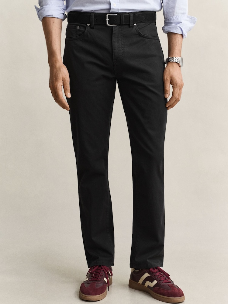 GANT Black Regular Fit Desert 5-Pocket Jeans - Image 1 of 6 GANT Black Regular Fit Desert 5-Pocket Jeans - Image 1 of 6