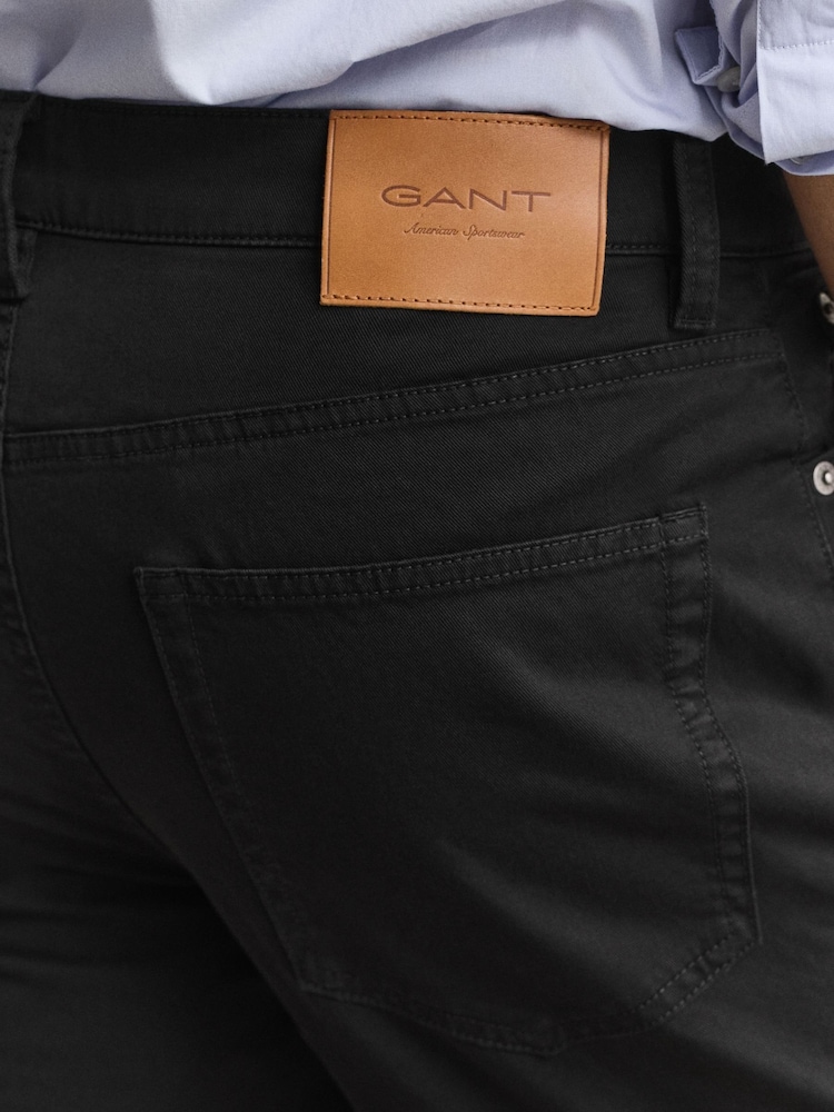 GANT Black Regular Fit Desert 5-Pocket Jeans - Image 6 of 6 GANT Black Regular Fit Desert 5-Pocket Jeans - Image 6 of 6