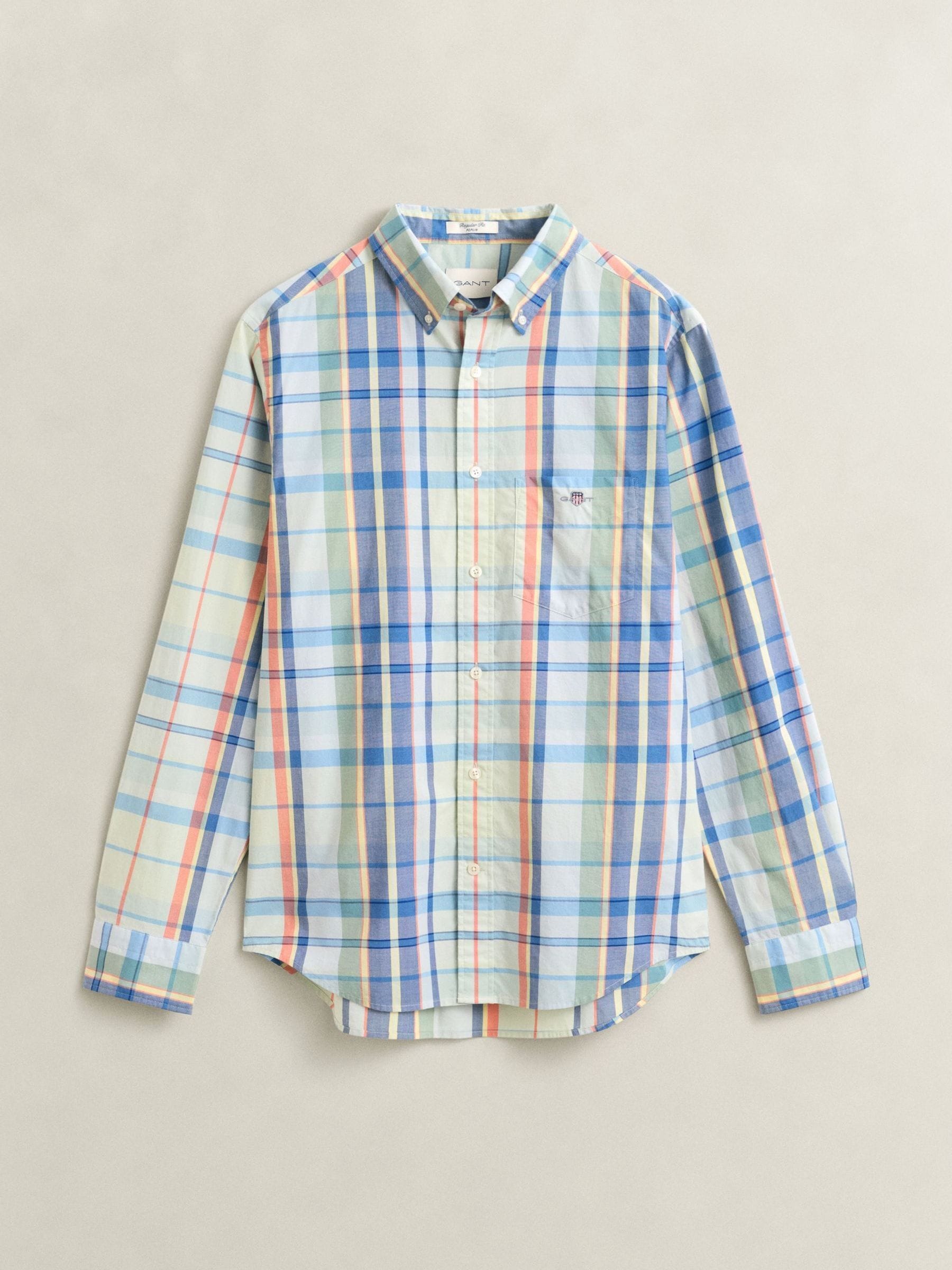 Gant Men's Blue Poplin Multi Check Shirt
