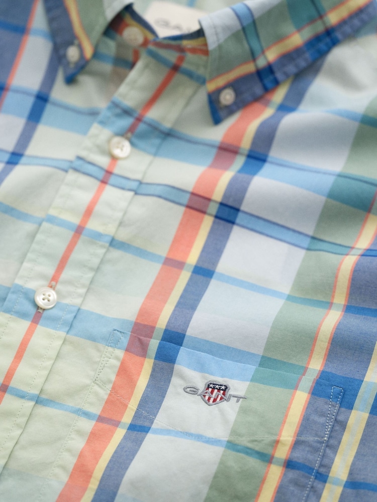 GANT Blue Poplin Multi Check Shirt - Image 2 of 3 GANT Blue Poplin Multi Check Shirt - Image 2 of 3