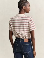 GANT Cream Stripe Pique Polo Shirt - Image 2 of 6