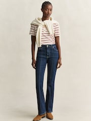 GANT Cream Stripe Pique Polo Shirt - Image 3 of 6