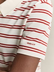 GANT Cream Stripe Pique Polo Shirt - Image 5 of 6