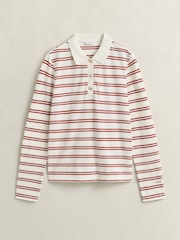 GANT Cream Stripe Pique Polo Shirt - Image 6 of 6