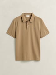 GANT Brown Shield Logo Pique Polo Shirt - Image 5 of 5