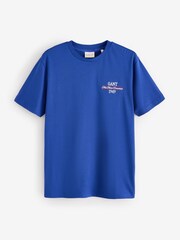 Bleu - T-shirt GANT avec logo brodé - Image 5 sur 8