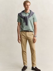 GANT Light Green Shield Logo Pique Polo Shirt - Image 2 of 5