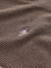 GANT Brown Micro Textured Zip Through Cardigan - Image 5 of 5