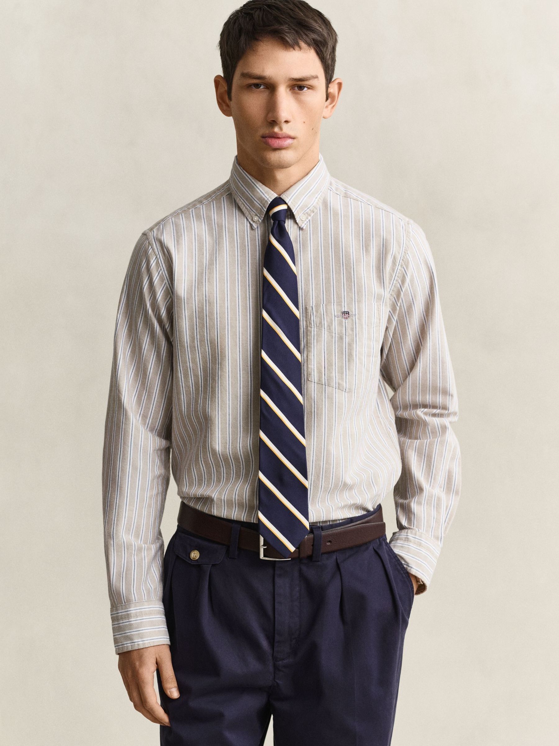 Gant Men's Brown Classic Oxford Stripe Shirt