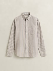 GANT Brown Classic Oxford Stripe Shirt - Image 6 of 6