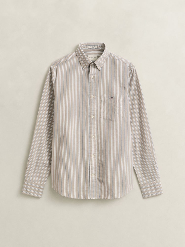GANT Brown Classic Oxford Stripe Shirt - Image 6 of 6