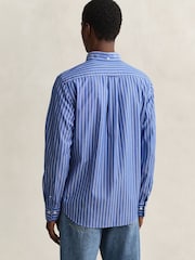 GANT Blue Classic Poplin Stripe Shirt - Image 3 of 5