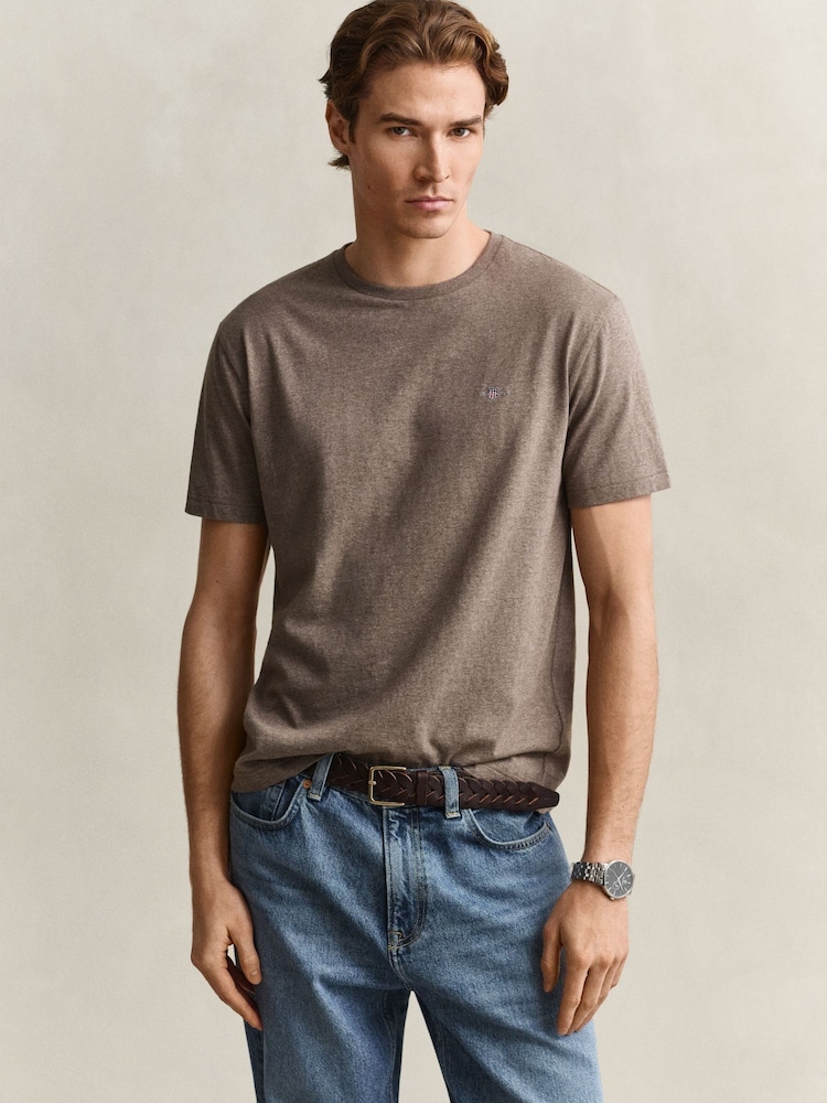 GANT Brown Shield Logo T-Shirt - Image 1 of 5