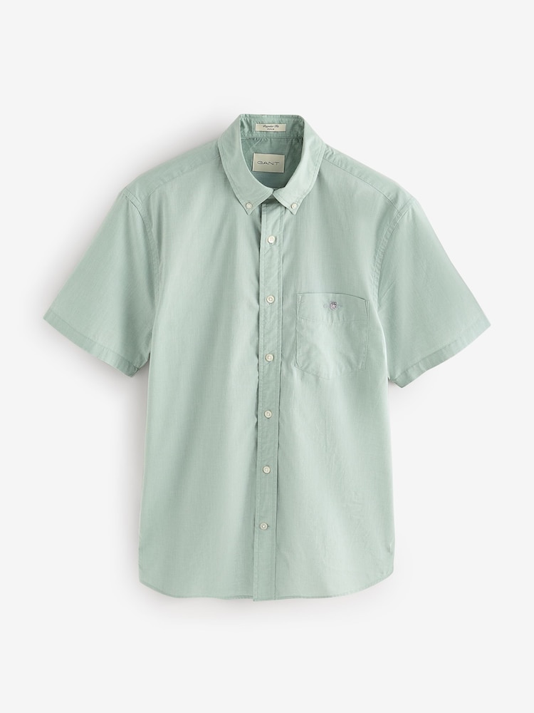 GANT Blue Classic Poplin Short Sleeve Shirt - Image 1 of 1 GANT Blue Classic Poplin Short Sleeve Shirt - Image 1 of 1