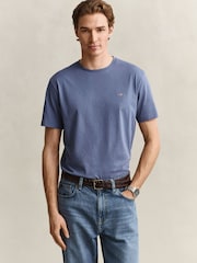 GANT Mid Blue Shield Logo T-Shirt - Image 1 of 5