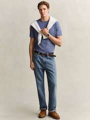 GANT Mid Blue Shield Logo T-Shirt - Image 3 of 5