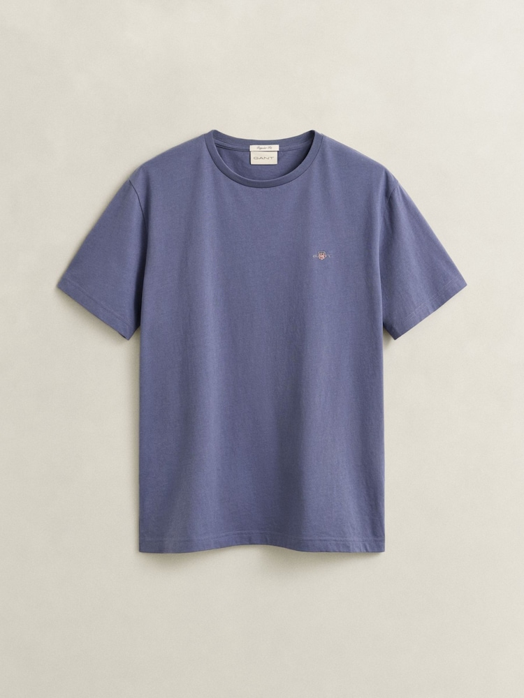 GANT Mid Blue Shield Logo T-Shirt - Image 5 of 5