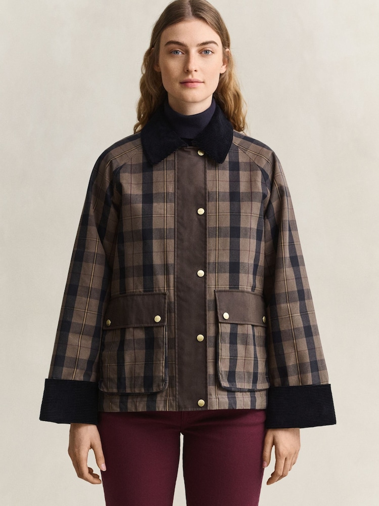 GANT Checked Wax Jacket - Imaginea 1 din 10 GANT Checked Wax Jacket - Imaginea 1 din 10