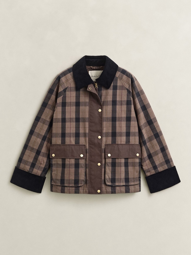 GANT Checked Wax Jacket - Imaginea 10 din 10 GANT Checked Wax Jacket - Imaginea 10 din 10